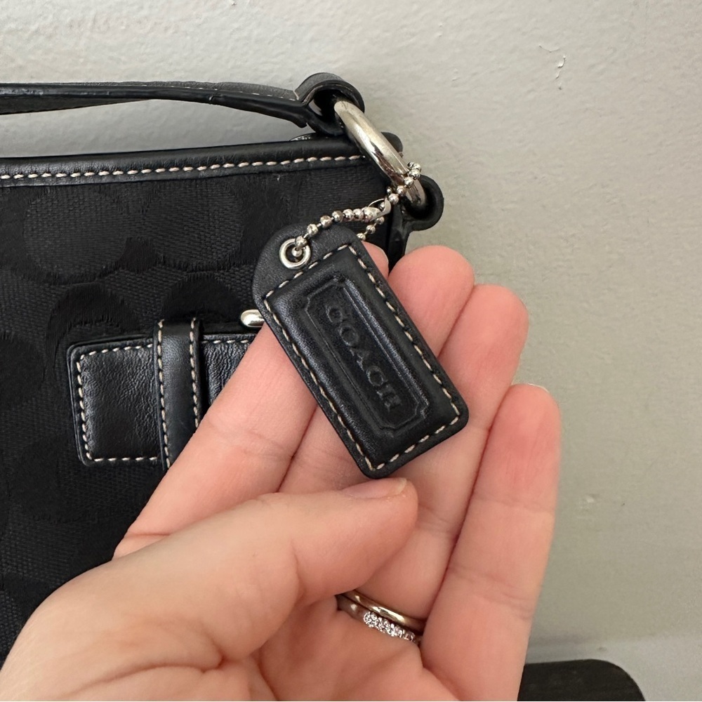 COACH Signature Restored Small duffle Purse Handbag Y2K Leather and canvas Black - Picture 6 of 11